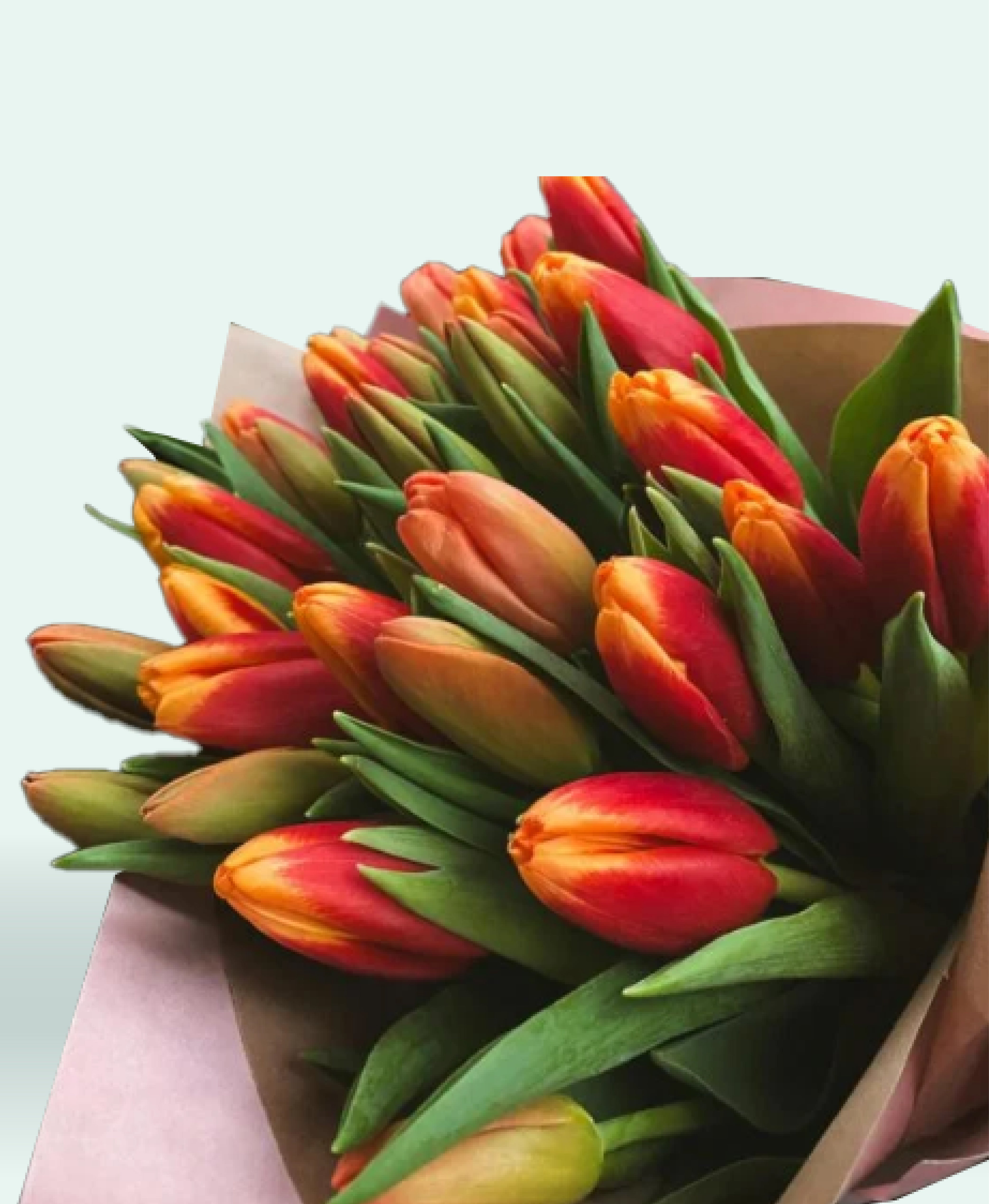 Fiery Sunset Tulip Bouquet